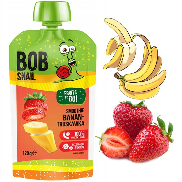 BOB SNAIL MUS PRZECIER smoothie BANAN TRUSKAWKA 120g KRÓTKA