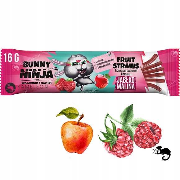 BUNNY NINJA przekąska owocowa JABŁKO TRUSKAWKA 16G