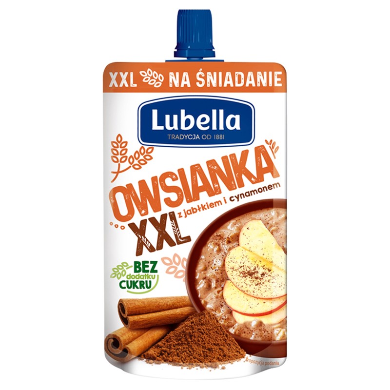MUS OWSIANKA JABŁKO Z CYNAMONEM bez cukru DUŻA TUBKA 170g