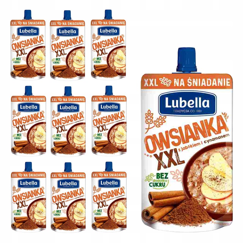 MUS OWSIANKA JABŁKO Z CYNAMONEM bez cukru DUŻA TUBKA 170g