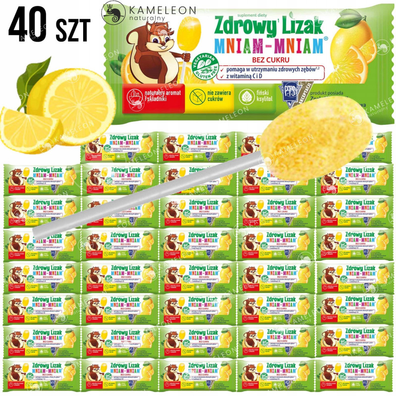 LIZAK CYTRYNOWY z witaminami C i D MNIAM MNIAM CYTRYNA 40szt STARPHARMA