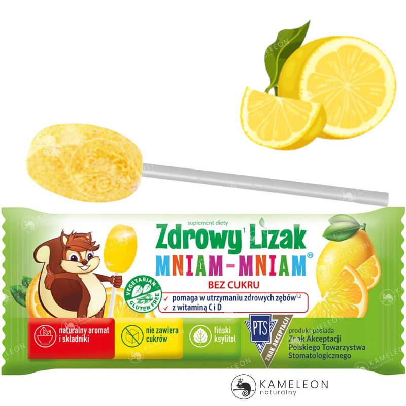 LIZAK CYTRYNOWY z witaminami C i D MNIAM MNIAM CYTRYNA 40szt STARPHARMA