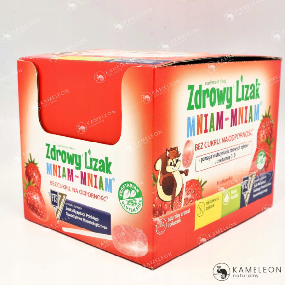 LIZAK TRUSKAWKA Truskawkowy ZAWIERA WITAMINY C i D 40 sztuk STARPHARMA LIZAK TRUSKAWKA Truskawkowy ZAWIERA WITAMINY C i D 40 sztuk STARPHARMA