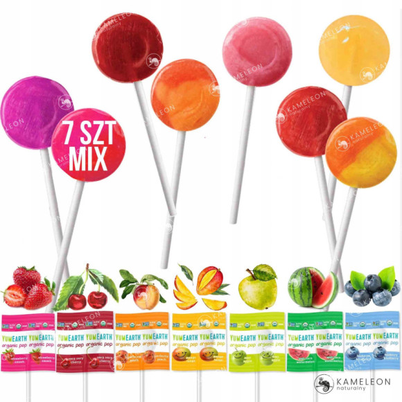 ZDROWY LIZAK ŁEZKA KULKA bez cukru YUM EARTH LOLLIPOP BUNNY NINJA mix 24szt ZDROWY LIZAK ŁEZKA KULKA bez cukru YUM EARTH LOLLIPOP BUNNY NINJA mix 24szt