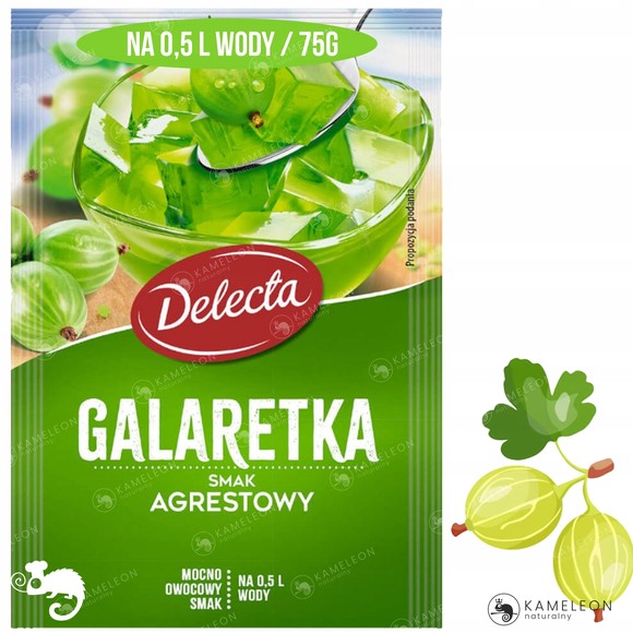 Delecta GALARETKA AGRESTOWA smak agrestowy 70g KRÓTKA DATA