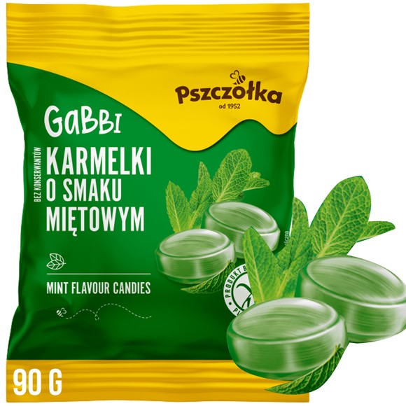 PSZCZÓŁKA CUKIERKI MIĘTÓWKI GABBI landrynki mięta 90g