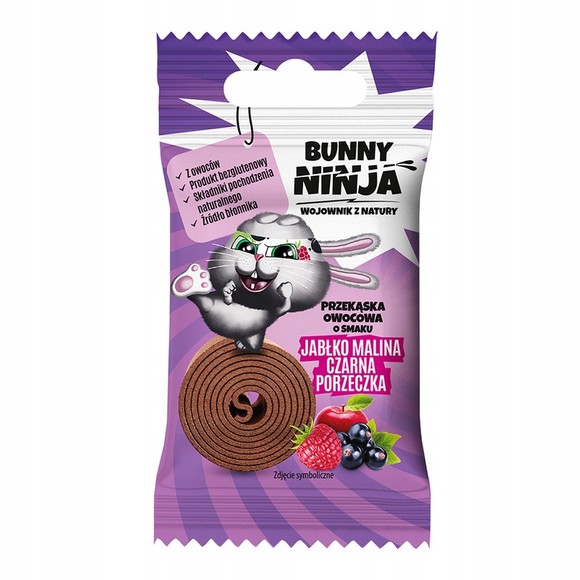 BUNNY NINJA przekąska owocowa dla dzieci ROLLS JABŁKO