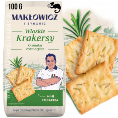 WŁOSKIE KRAKERSY O SMAKU ROZMARYNU ROZMARYN ROZMARYNOWE 100g MAKŁOWICZ