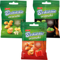 BESKIDZKIE ORZESZKI ZIEMNE Wasabi Paprykowe Ser Cebulka MIX 3 SMAKÓW 0,21KG