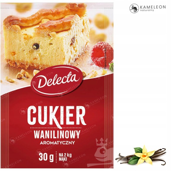 DELECTA CUKIER WANILINOWY AROMATYCZNY 30G duże na 2KG mąki