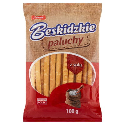 BESKIDZKIE PALUCHY PALUSZKI Z SOLĄ 100g słona przekąska AKSAM