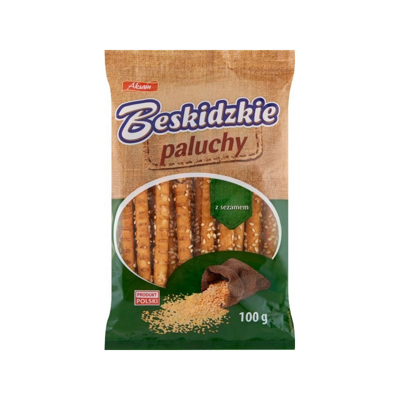BESKIDZKIE PALUCHY Z SEZAMEM sezam sezamowe 100g 0,1KG AKSAM Wspieramy PL