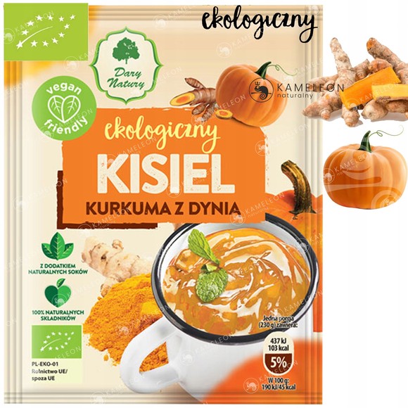 Dary Natury  KISIEL ekologiczny eko bio KURKUMA Z DYNIĄ