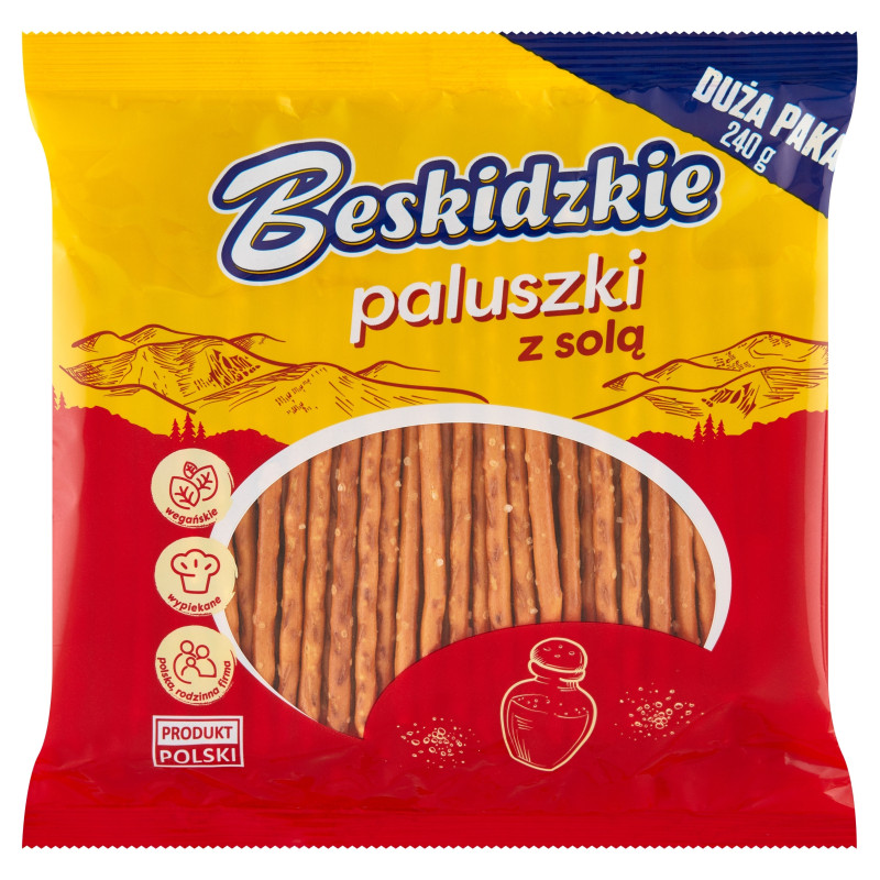 BESKIDZKIE PALUSZKI Z SOLĄ solone 240g DUŻA PAKA AKSAM WSPIERAMY POLSKIE