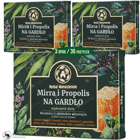 MIRRA I PROPOLIS NA GARDŁO tabletki  12szt HERBAL