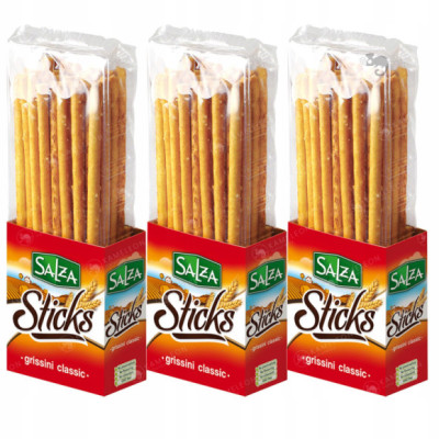 SALZA GRISSINI klasyczne z solą PALUCHY CHLEBOWE PALUSZKI 235G x3 aż 0,7KG