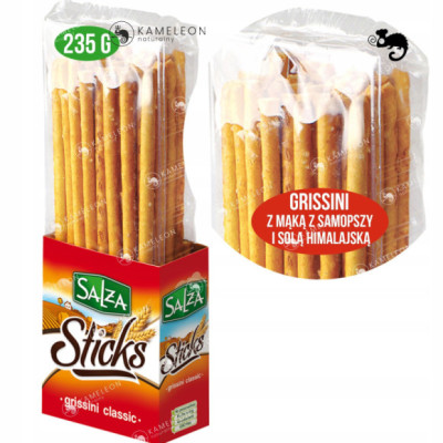 SALZA STICKS GRISSINI klasyczne z solą PALUCHY CHLEBOWE PALUSZKI 235G