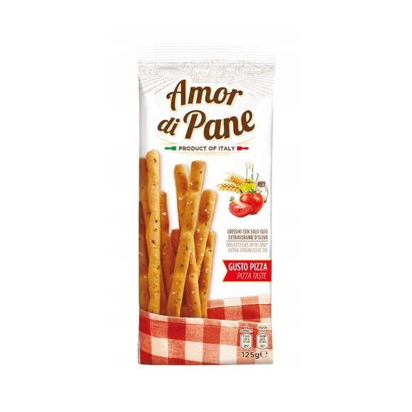 WŁOSKIE PALUSZKI GRISSINI smak PIZZA z oliwą z oliwek AMOR DI PANE 125G