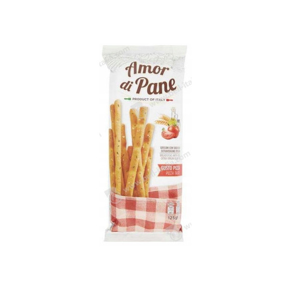 WŁOSKIE PALUSZKI GRISSINI smak PIZZA z oliwą z oliwek AMOR DI PANE 125G