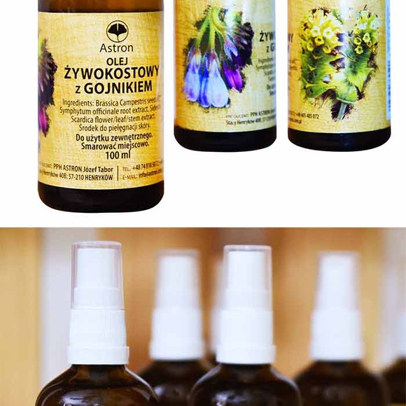 ASTRON OLEJ ŻYWOKOSTOWY Z GOJNIKIEM 100ml żywokost na BÓLE