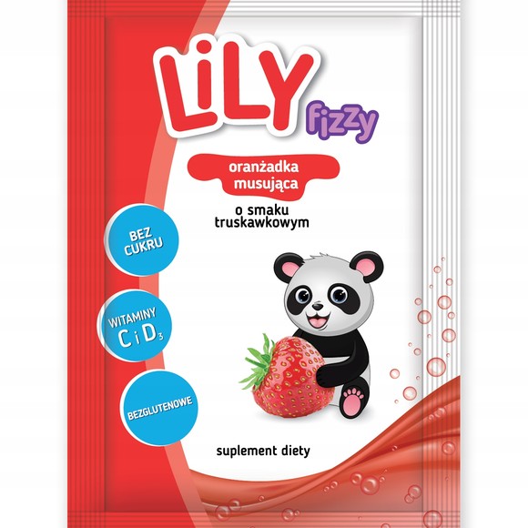 LILY FIZZY oranżadka musująca TRUSKAWKA smak truskawka 15g