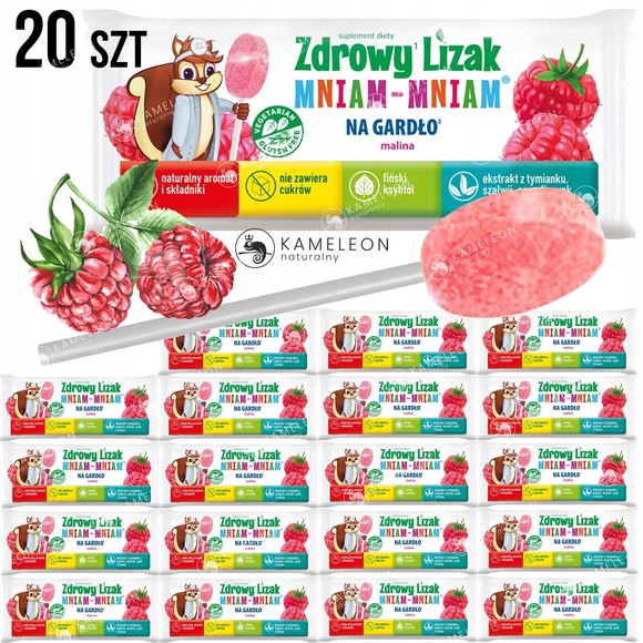 Starpharma ZDROWY LIZAK malinowy NA GARDŁO dla dzieci bez