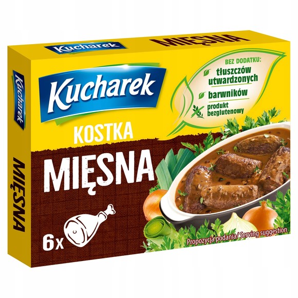 Kucharek KOSTKA ROSOŁOWA BULION GRZYBOWY 60g 6 KOSTEK bez