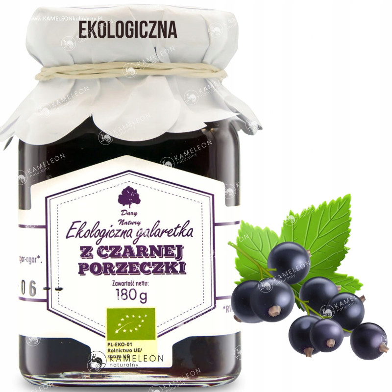 GALARETKA Z CZARNEJ PORZECZKI PORZECZKOWA porzeczka eko DARY NATURY 180g