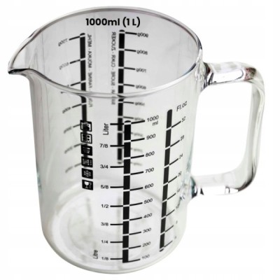 DZBANEK SZKLANY do gotowania mierzenia MIARKA 1L 1000ML