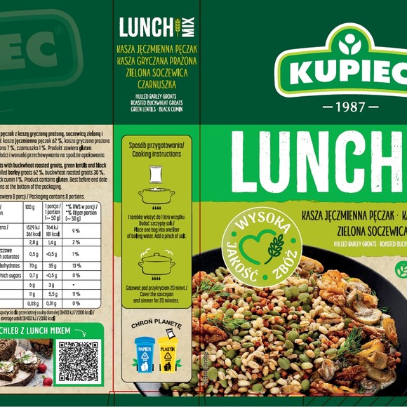 Kupiec LUNCH MIX KASZA GRYCZANA PĘCZAK SOCZEWICA CZARNUSZKA