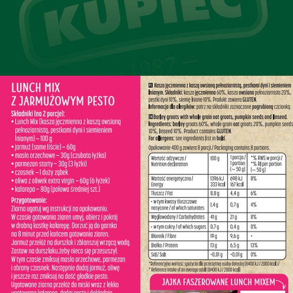 Kupiec LUNCH MIX KASZA JĘCZMIEN OWSIANA P. DYNI SIEMIĘ