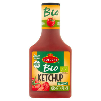 EKO KETCHUP ORYGINALNY Łagodny Pomidorowy bez glutenu BIO 340g ROLESKI