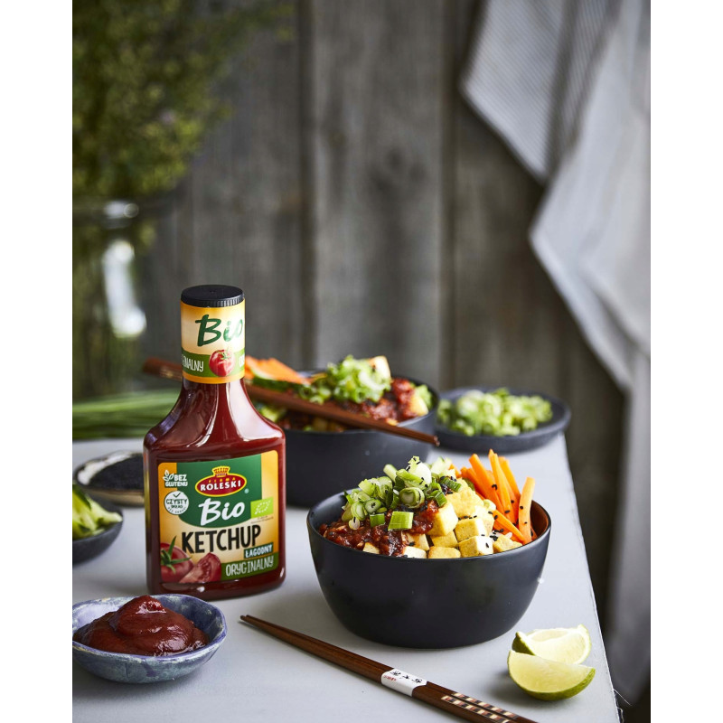 EKO KETCHUP ORYGINALNY Łagodny Pomidorowy bez glutenu BIO 340g ROLESKI