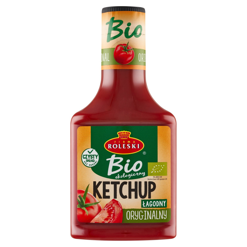 EKO KETCHUP ORYGINALNY Łagodny Pomidorowy bez glutenu BIO 340g ROLESKI