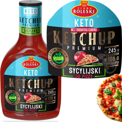 KETCHUP KETO Premium SYCYLIJSKI DO PIZZY 425G - BEZ DODATKU CUKRU ROLESKI