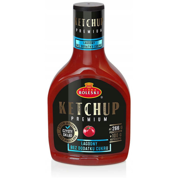 KETCHUP ŁAGODNY PREMIUM !! bez dodatku cukru !! CZYSTY SKŁAD 425g ROLESKI KETCHUP ŁAGODNY PREMIUM !! bez dodatku cukru !! CZYSTY SKŁAD 425g ROLESKI