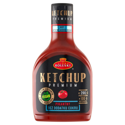 KETCHUP PIKANTNY PREMIUM !! bez dodatku cukru !! CZYSTY SKŁAD 425g ROLESKI