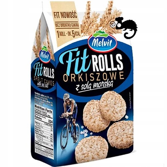 Melvit FIT ROLLS ORKISZOWE Z SOLĄ MORSKĄ 60g mini wafle