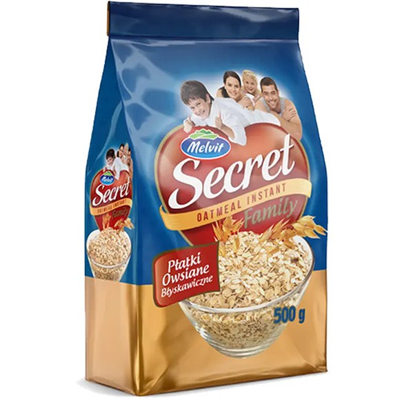 Melvit Secret Family PŁATKI OWSIANE BŁYSKAWICZNE 500g 0,5KG