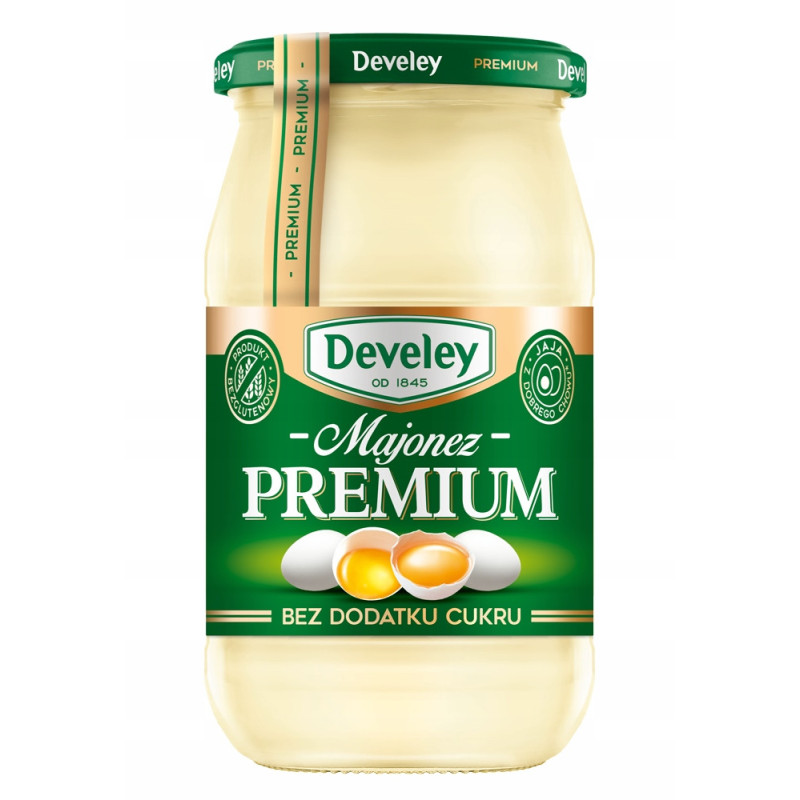 DEVELEY MAJONEZ PREMIUM BEZ DODATKU CUKRU jaja z dobrego chowu 400ml