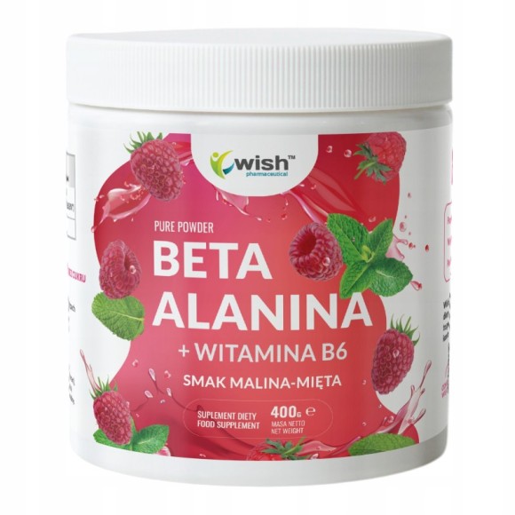 Wish BETA ALANINA + WITAMINA B6  MALINA MIĘTA