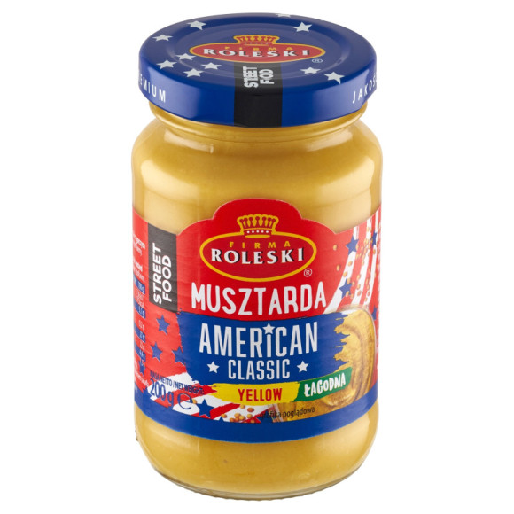 MUSZTARDA AMERICAN CLASSIC FOOD STREET Yellow ŁAGODNA 200G hit ROLESKI MUSZTARDA AMERICAN CLASSIC FOOD STREET Yellow ŁAGODNA 200G hit ROLESKI