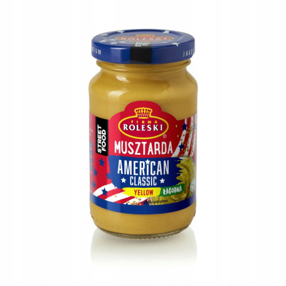 MUSZTARDA AMERICAN CLASSIC FOOD STREET Yellow ŁAGODNA 200G hit ROLESKI MUSZTARDA AMERICAN CLASSIC FOOD STREET Yellow ŁAGODNA 200G hit ROLESKI