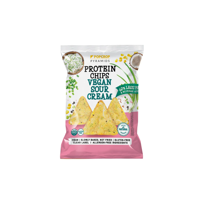 POPCROP Piramidki proteinowe o smaku kwaśniej śmietanki BEZ