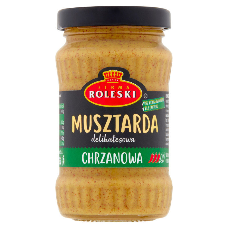 MUSZTARDA CHRZANOWA Z CHRZANEM bez konserwantów w słoiku 175G ROLESKI