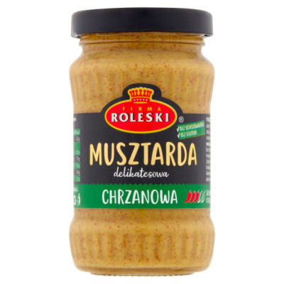 MUSZTARDA CHRZANOWA Z CHRZANEM bez konserwantów w słoiku 175G ROLESKI