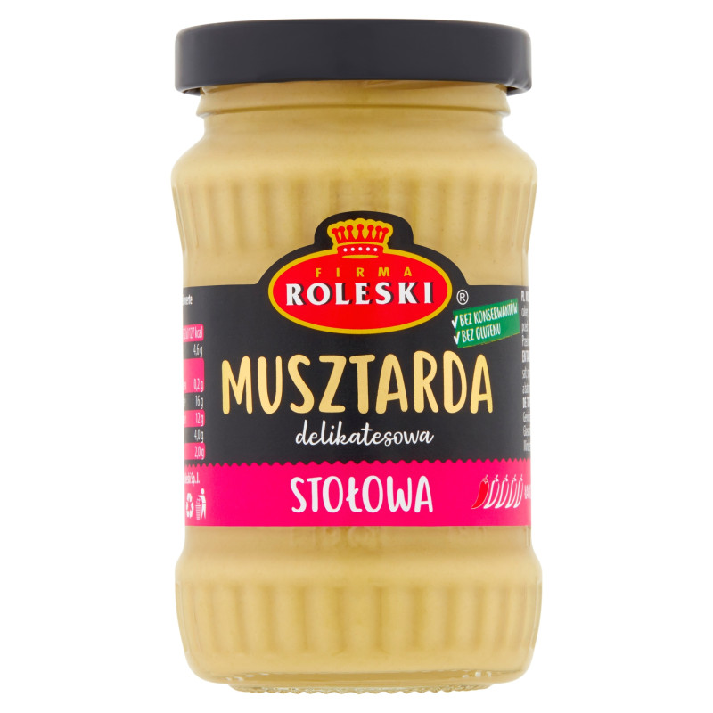 MUSZTARDA DELIKATESOWA STOŁOWA bez konserwantów w słoiku 175G ROLESKI