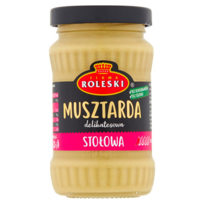 MUSZTARDA DELIKATESOWA STOŁOWA bez konserwantów w słoiku 175G ROLESKI