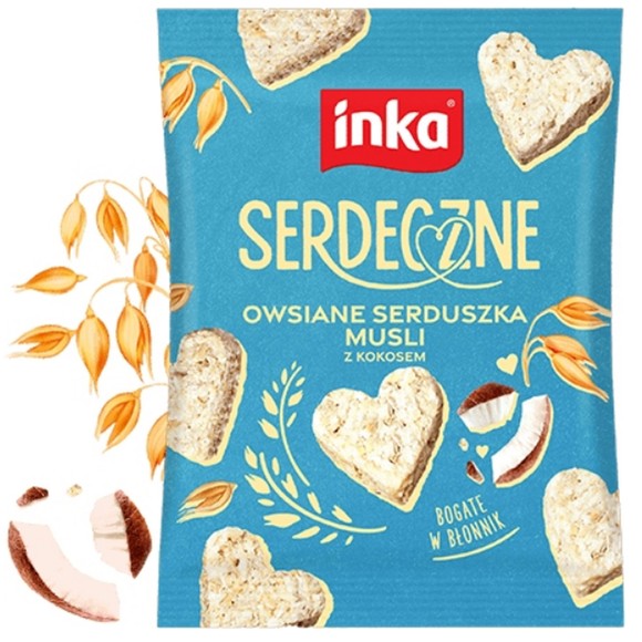 INKA ciasteczka SERDECZNE JABŁKOWE owsiane serduszka musli