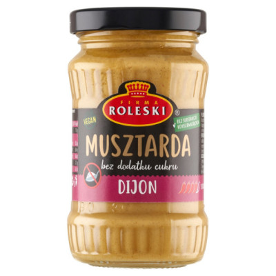 MUSZTARDA DIJON OSTRA BEZ CUKRU bez konserwantów w słoiku 175g ROLESKI